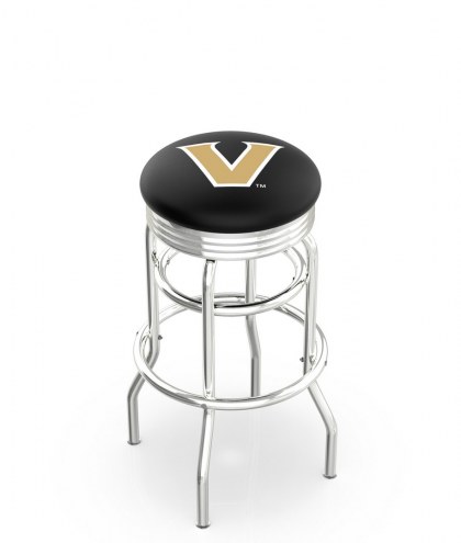 Vanderbilt Commodores Double Ring Swivel Barstool with Ribbed Accent Ring