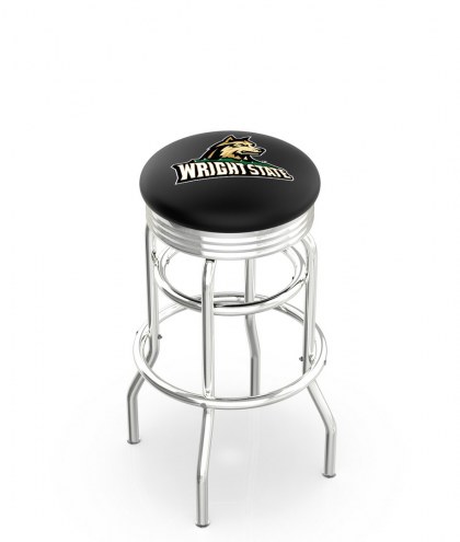 Wright State Raiders Double Ring Swivel Barstool with Ribbed Accent Ring
