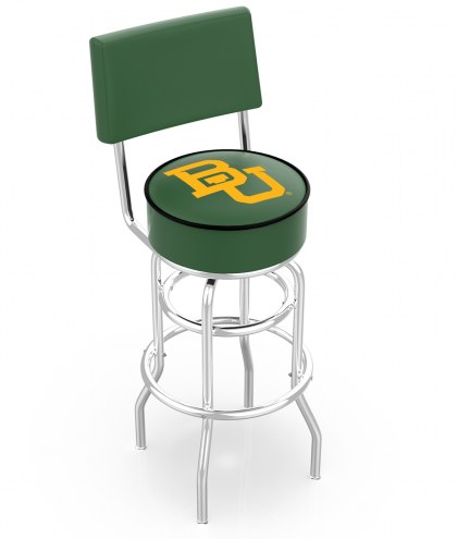Baylor Bears Chrome Double Ring Swivel Barstool with Back