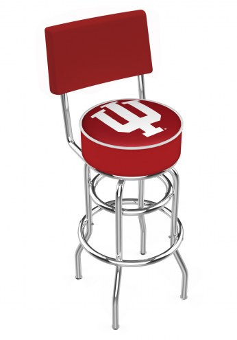 Indiana Hoosiers Chrome Double Ring Swivel Barstool with Back