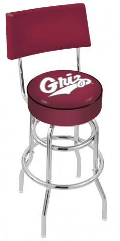Montana Grizzlies Chrome Double Ring Swivel Barstool with Back