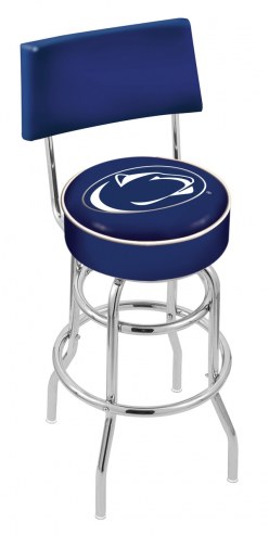 Penn State Nittany Lions Chrome Double Ring Swivel Barstool with Back