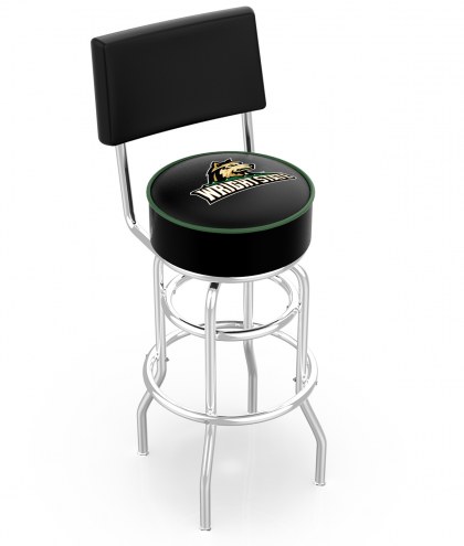 Wright State Raiders Chrome Double Ring Swivel Barstool with Back