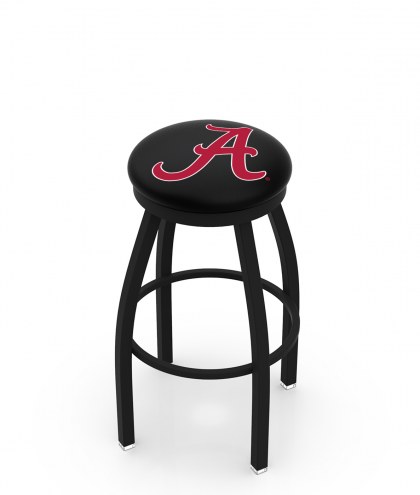 Alabama Crimson Tide &quot;A&quot; Black Swivel Bar Stool with Accent Ring