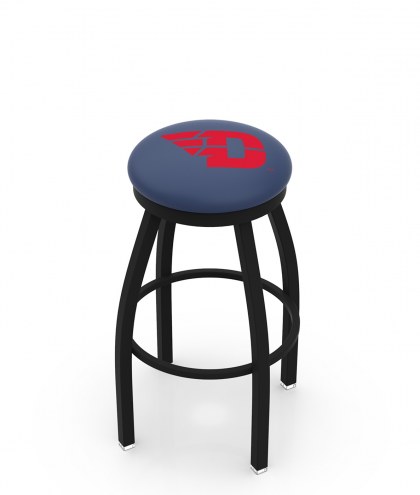 Dayton Flyers Black Swivel Bar Stool with Accent Ring