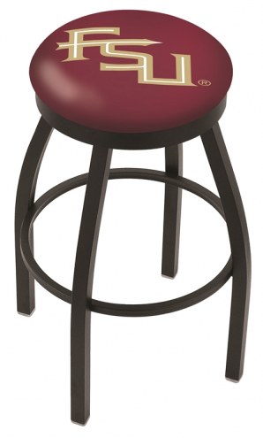 Florida State Seminoles Black Swivel Bar Stool with Accent Ring