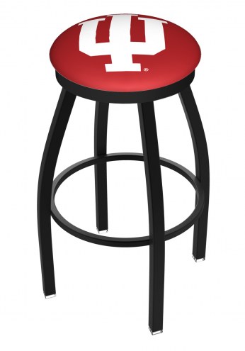 Indiana Hoosiers Black Swivel Bar Stool with Accent Ring