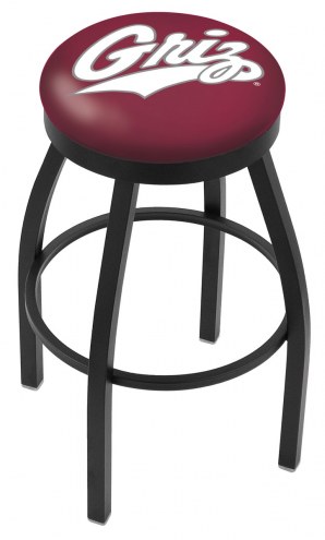 Montana Grizzlies Black Swivel Bar Stool with Accent Ring