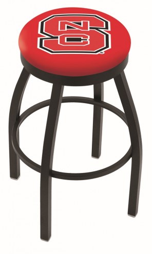 North Carolina State Wolfpack Black Swivel Bar Stool with Accent Ring