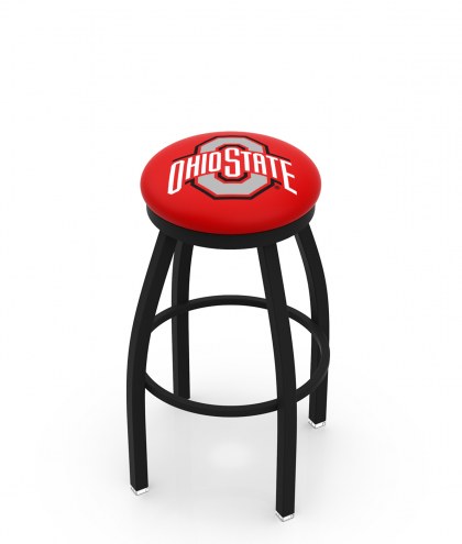 Ohio State Buckeyes Black Swivel Bar Stool with Accent Ring