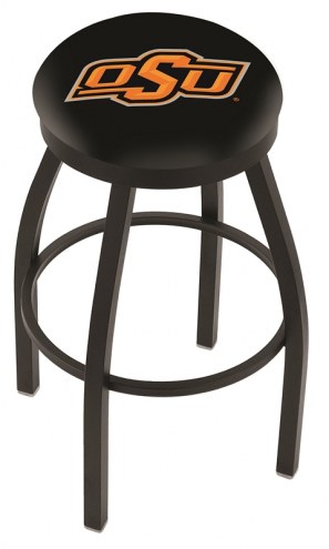 Oklahoma State Cowboys Black Swivel Bar Stool with Accent Ring