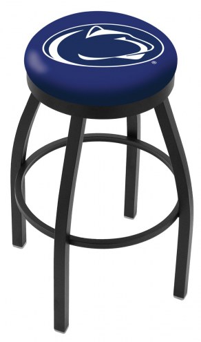Penn State Nittany Lions Black Swivel Bar Stool with Accent Ring