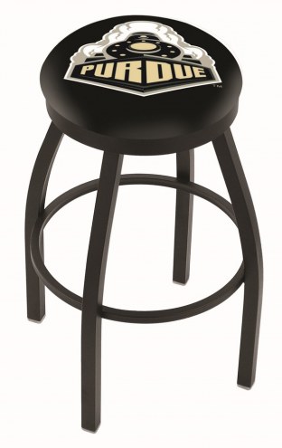 Purdue Boilermakers Black Swivel Bar Stool with Accent Ring