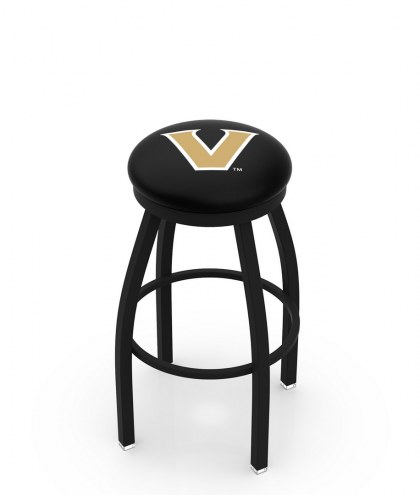 Vanderbilt Commodores Black Swivel Bar Stool with Accent Ring