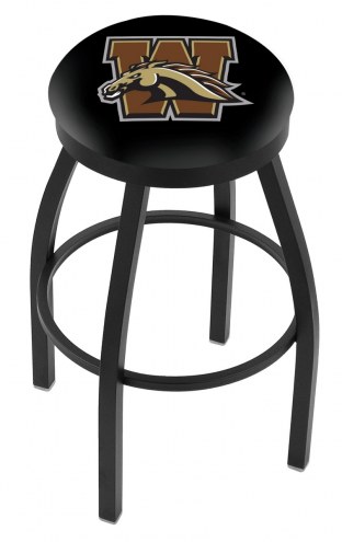 Western Michigan Broncos Black Swivel Bar Stool with Accent Ring