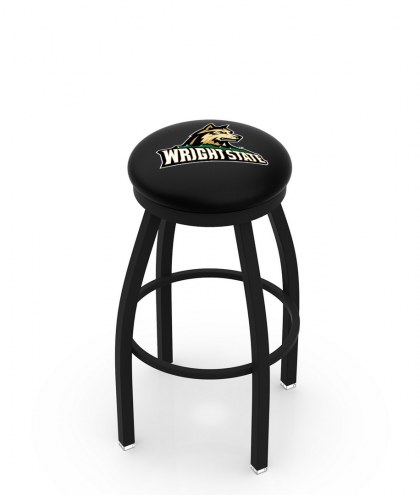 Wright State Raiders Black Swivel Bar Stool with Accent Ring