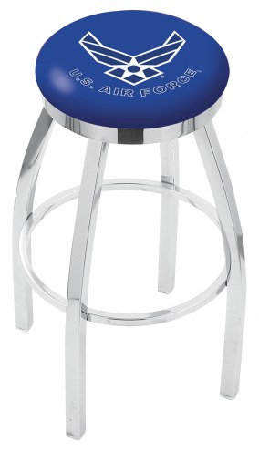 Air Force Falcons Chrome Swivel Bar Stool with Accent Ring