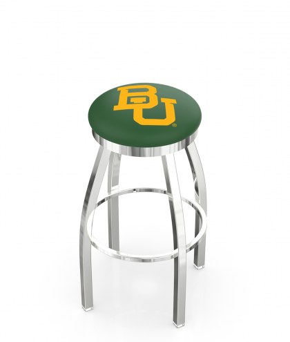 Baylor Bears Chrome Swivel Bar Stool with Accent Ring