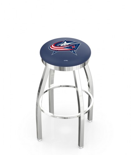 Columbus Blue Jackets Chrome Swivel Bar Stool with Accent Ring