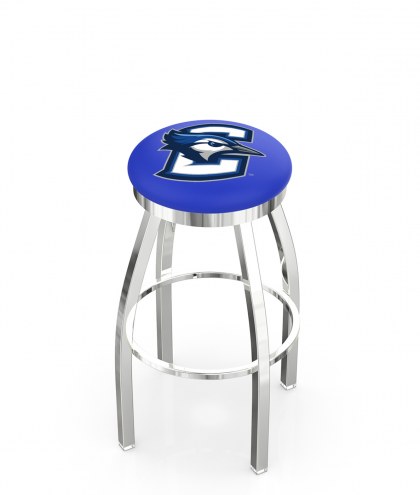 Creighton Bluejays Chrome Swivel Bar Stool with Accent Ring