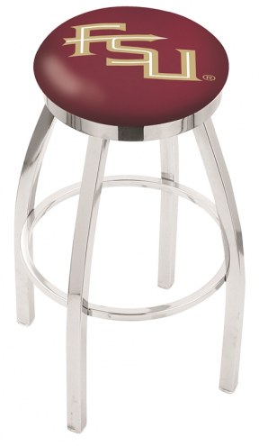 Florida State Seminoles Chrome Swivel Bar Stool with Accent Ring