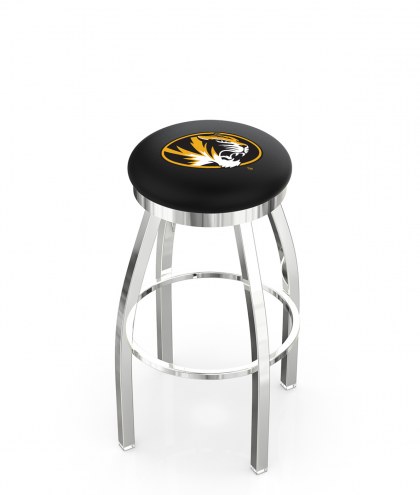 Missouri Tigers Chrome Swivel Bar Stool with Accent Ring
