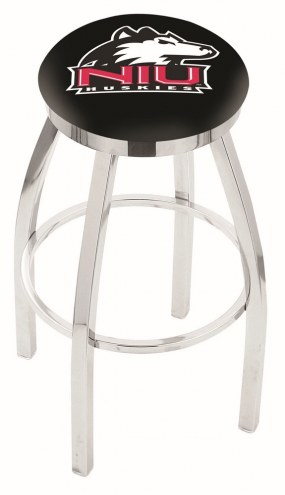 Northern Illinois Huskies Chrome Swivel Bar Stool with Accent Ring