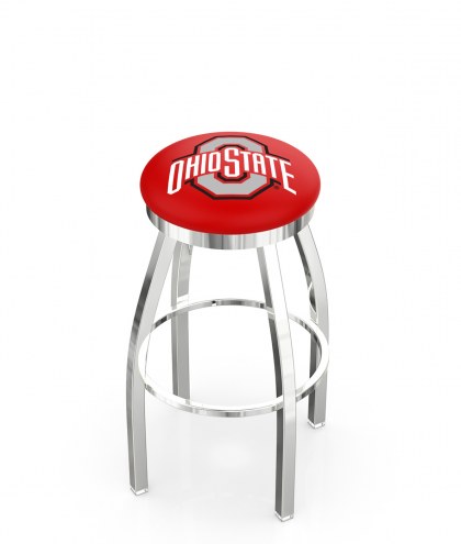 Ohio State Buckeyes Chrome Swivel Bar Stool with Accent Ring