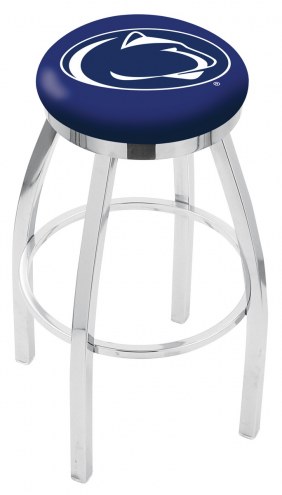 Penn State Nittany Lions Chrome Swivel Bar Stool with Accent Ring