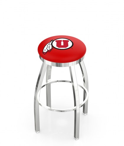 Utah Utes Chrome Swivel Bar Stool with Accent Ring