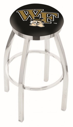 Wake Forest Demon Deacons Chrome Swivel Bar Stool with Accent Ring