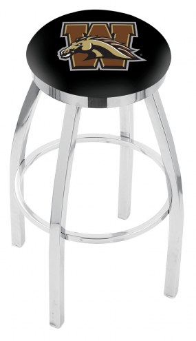 Western Michigan Broncos Chrome Swivel Bar Stool with Accent Ring
