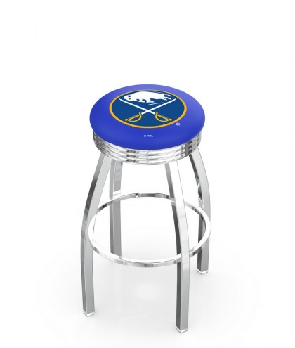 Buffalo Sabres Chrome Swivel Barstool with Ribbed Accent Ring