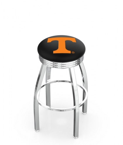 Tennessee Volunteers Chrome Swivel Barstool with Ribbed Accent Ring
