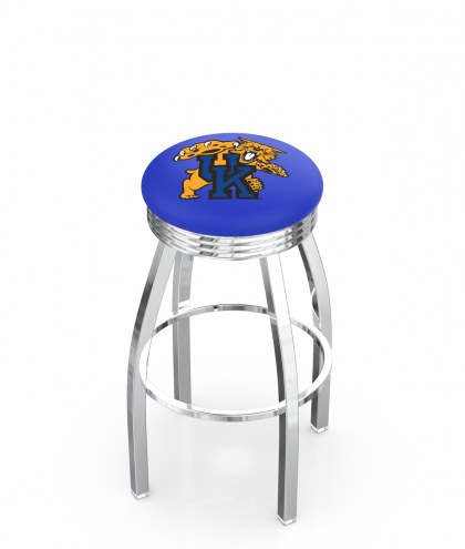 Kentucky Wildcats NCAA Chrome Swivel Barstool with Ribbed Accent Ring