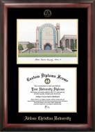Abilene Christian Wildcats Gold Embossed Diploma Frame with Campus Images Lithograph