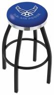 Air Force Falcons Black Swivel Barstool with Chrome Accent Ring