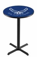 Air Force Falcons Black Wrinkle Bar Table with Cross Base