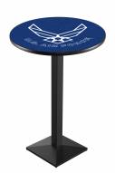 Air Force Falcons Black Wrinkle Pub Table with Square Base