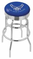 Air Force Falcons Double Ring Swivel Barstool with Ribbed Accent Ring