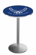 Air Force Falcons Stainless Steel Bar Table with Round Base