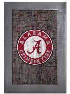 Alabama Crimson Tide 11" x 19" City Map Framed Sign
