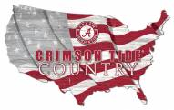 Alabama Crimson Tide 15" USA Flag Cutout Sign