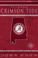 Alabama Crimson Tide 17" x 26" Coordinates Sign