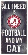 Alabama Crimson Tide 6" x 12" Football & My Cat Sign