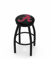 Alabama Crimson Tide "A" Black Swivel Bar Stool with Accent Ring