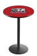 Alabama Crimson Tide Black Wrinkle Bar Table with Round Base