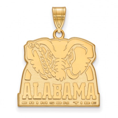 Alabama Crimson Tide College Sterling Silver Gold Plated Large Pendant