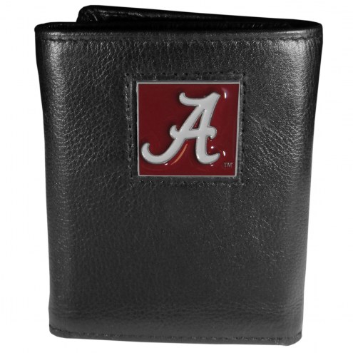 Alabama Crimson Tide Deluxe Leather Tri-fold Wallet in Gift Box