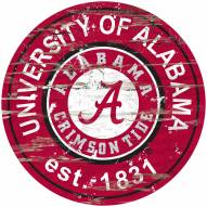 Alabama Crimson Tide Distressed Round Sign